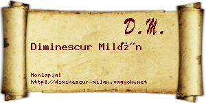 Diminescur Milán névjegykártya